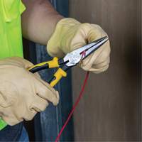 Long-Nose Pliers, HD Side Cutters/Stripping, Journeyman Handle, 8-9/16" L, 2-3/8" Capacity Superchem Industries