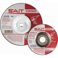 A24N Fast Grinding Wheel, 7" x 1/4", 7/8" Arbor, Aluminum Oxide, Type 27 Superchem Industries