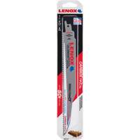 Lame de scie alternative pour d&eacute;molitions, Carbure, 6 Dents par pouce, 9" lo x 1" la Superchem Industries