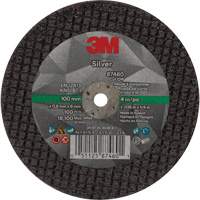Silver Cut-Off Wheel, 4" x 0.04", 1/4"-28 Arbor, Type 1, Ceramic, 19100 RPM Superchem Industries