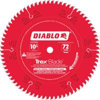 Trex&reg; Blade Cutting Saw Blade, 10", 72 Teeth, Plastic/Composite Decking Use Superchem Industries