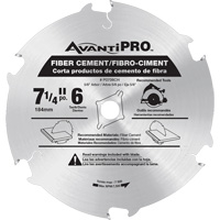 AvantiPro Cutting Saw Blade, 7-1/4", 6 Teeth, Fibre Cement Use Superchem Industries