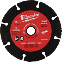 Lame abrasive au carbure, 3" x Arbre de 3/8", Carbure de silicium, 20 000 Tr/min Superchem Industries