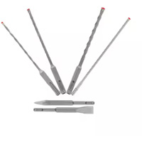 Rebar Demon SDS-Plus 4-Cutter Full Carbide Head Hammer Drill Bit & Chisel Set, 6 Pieces, Carbide Superchem Industries