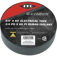 IET-3460 Ruban isolant, Ruban &eacute;lectrique, Rubans isolant, 19 mm (3/4") x 18,28 m (60'), Noir Superchem Industries