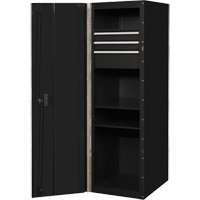 RX Series Side Cabinet, 3 Drawers, 19" W x 25" D x 61" H, Black Superchem Industries
