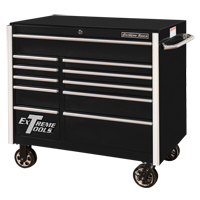 RX Series Rolling Tool Cabinet, 11 Drawers, 41-1/2" W x 25-1/2" D x 40-1/2" H, Black Superchem Industries