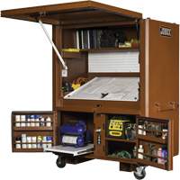 Field Office Jobsite Box, 33" W x 63" D x 80" H, Steel, Red Superchem Industries
