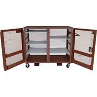 Armoire mobile en treillis, Acier, 49 pi³, Rouge Superchem Industries