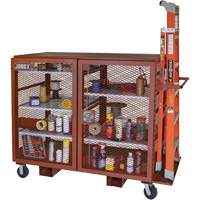 Armoire mobile en treillis, Acier, 49 pi³, Rouge Superchem Industries