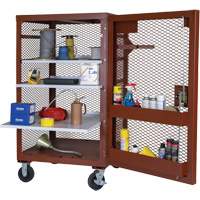 Mobile Mesh Cabinet, Steel, 22 Cubic Feet, Red Superchem Industries