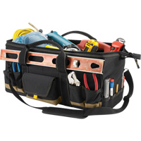 MEGAMOUTH Tool Bag, Polyester, 32 Pockets, Black Superchem Industries
