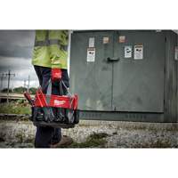 Utility Oval Bag, Ballistic Nylon, 24 Pockets, Black/Red Superchem Industries