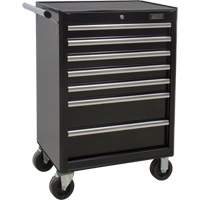 Industrial Tool Cart, 7 Drawers, 27" W x 18-3/4" D x 39" H, Black Superchem Industries