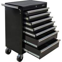 Industrial Tool Cart, 7 Drawers, 27" W x 18-3/4" D x 39" H, Black Superchem Industries