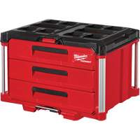 Packout 3-Drawer Tool Box, 16-1/3" x 14-1/3" x 22-1/5", Black/Red Superchem Industries