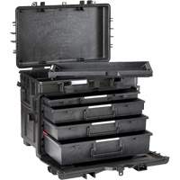 Military Mobile Tool Chest With Drawers, 4 Drawers, 22-4/5" W x 15" D x 18" H, Black Superchem Industries
