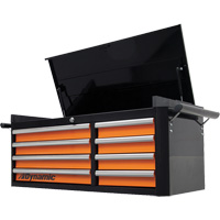 Top Chest, 42" W, 8 Drawers, Black/Orange Superchem Industries