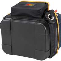 Molded Base Electrical/HVAC Tool Carrier, Ballistic Polyester, 20 Pockets, Black/Blue Superchem Industries