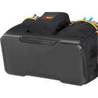 Molded Base Contractor's Closed-Top Tool Bag, Ballistic Polyester, 29 Pockets, Black/Blue Superchem Industries