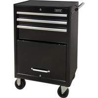 Industrial Tool Cart, 3 Drawers, 29-4/5" W x 21-1/5" D x 38-4/5" H, Black Superchem Industries