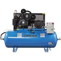 Industrial Series Air Compressors - Horizontal Compressors - Two Stage, 200 Gal. (240 US Gal) Superchem Industries