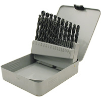 Coffret de forets en oxyde noir JET-KUT, 29 morceaux, Acier rapide Superchem Industries