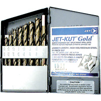 Jeu de forets de premi&egrave;re qualit&eacute; GF21R Jet-Kut GOLD, 21 morceaux, Acier Superchem Industries