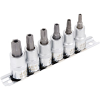 SS386TB Tamperproof Bit Socket Set, Torx&reg; Tamper, 3/8" Drive, 6 Pcs Superchem Industries