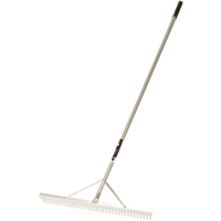 Pro Level Rakes, Aluminum Handle, 36" W, Aluminum Blade, 36 Tines Superchem Industries
