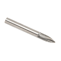 Solid Carbide Burrs - Tree Shape Pointed End, SG-1, 1/4" Dia., 1/8" Shank Superchem Industries
