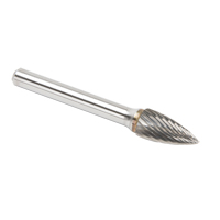 Solid Carbide Burrs - Tree Shape Pointed End, SG-3, 9.53 mm Dia., 1/4" Shank Superchem Industries