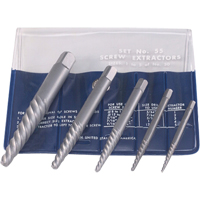 Screw Extractors - Screw Extractor Set in Fold-Up Pouch, 5 Pieces, High Carbon Steel Superchem Industries