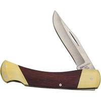 Sportsman Knife with Curved Handle, 2-5/8" Blade, Stainless Steel Blade, Wood Handle Superchem Industries