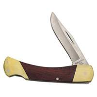 Sportsman Knife with Curved Handle, 2-5/8" Blade, Stainless Steel Blade, Wood Handle Superchem Industries