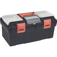 Plastic Tool Box, 17-1/2" W x 9-1/2" D x 8" H, Black Superchem Industries