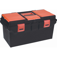 Plastic Tool Box, 22" W x 11" D x 10-1/2" H, Black Superchem Industries