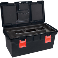 Plastic Tool Box, 22" W x 11" D x 10-1/2" H, Black Superchem Industries