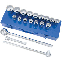 SW7521 12-Point SAE Socket & Socket Wrench Set, 21 Pcs, 3/4" Drive Size Superchem Industries