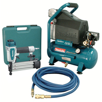 Air Compressor and Brad Nailer Kit, Electric, 2.6 Gal. (3.1 US Gal), 130 PSI, 120/1 V Superchem Industries