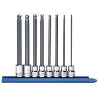 Long Ball End Metric Socket Set, Hex, 3/8" Drive, 8 Pcs Superchem Industries