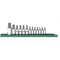 Bit Socket Set, Torx&reg;, 1/2"/1/4"/3/8" Drive, 13 Pcs Superchem Industries