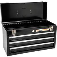 Portable Tool Box, 20" W, 3 Drawers, Black Superchem Industries