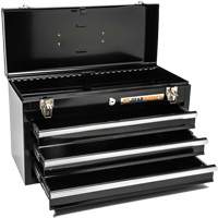 Portable Tool Box, 20" W, 3 Drawers, Black Superchem Industries