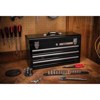 Portable Tool Box, 20" W, 3 Drawers, Black Superchem Industries