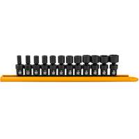 12-Piece 1/4" Drive 6 Point Universal impact Metric Flex Socket Set Superchem Industries