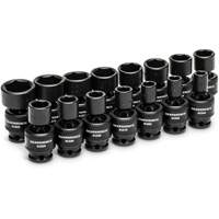 15-Piece 3/8" Drive 6 Point Universal Impact Metric Flex Socket Set Superchem Industries