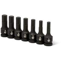 Impact Metric Bit Socket Set, Hex, 1/2" Drive, 7 Pcs Superchem Industries