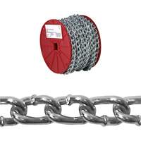 Twist Link Machine Chain, Low Carbon Steel, #2 x 125' (38.1 m) L, 310 lbs. (0.155 tons) Load Capacity Superchem Industries