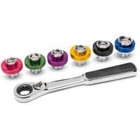 6 Point Magnetic Oil Drain Plug Metric Socket Set, 7 Pieces, 3/8" Drive Size Superchem Industries